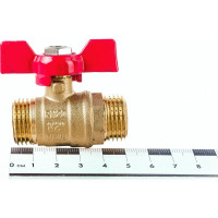 Кран шаровой ProfECO 1/2 НР-НР муфтовый бабочка Ду15 Ру20 11Б27п1 PE-12MMB