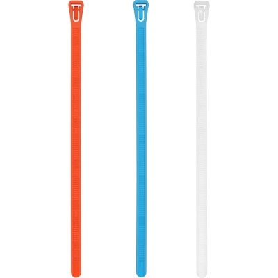 Многоразовая стяжка ЕВРОПАРТНЕР PRM белый, голубой, оранжевый 7,5х200 15 шт. S19 0043 9