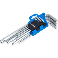 Набор удлиненных шестигранных Г-образных ключей HOEGERT TECHNIK с шаровым наконечником Crv HT1W804