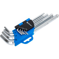 Набор удлиненных шестигранных Г-образных ключей HOEGERT TECHNIK с шаровым наконечником Crv HT1W804