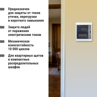 Автоматический выключатель дифференциального тока TDM ELECTRIC АВДТ 63М 2P(1P+N) C25 10мА 4,5кА тип АС SQ0202-0061
