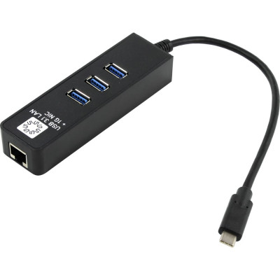 5bites Сетевая карта USB3.1 RJ45 1гигабит 3х портовый USB3.0 разветв. черн UA3C-45-10BK