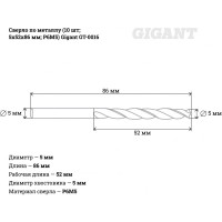 Сверло по металлу Gigant GT-0016