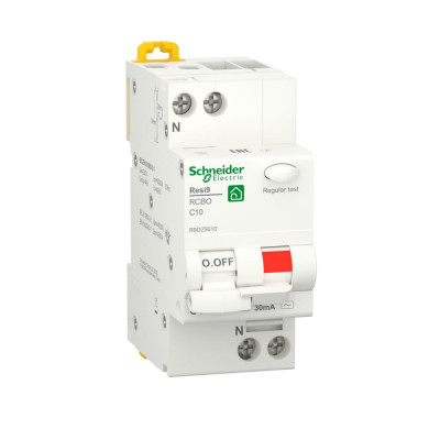 Schneider Electric RESI9 Авт. Выкл. Дифференциального тока ДИФ 1P+N С 10А 6000A 30мА тип AС R9D25610