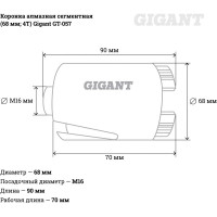 Gigant 68MM*4 T коронка алмазная сегментная GT-057