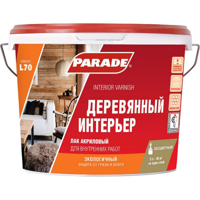 Акриловый лак PARADE L70 Деревянный интерьер Лк-00010345