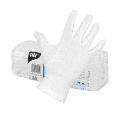 PapStar Перчатки M 12 пар/уп ХЛОПОК БЕЛЫЕ PS-12420