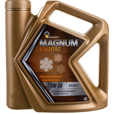 РОСНЕФТЬ Magnum Coldtec 5W-30 SN-CF моторное масло синт. кан. 4 л 40813242