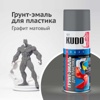 Грунт-эмаль для пластика KUDO быстросохнущая акриловая RAL 7021 графит KU-6004
