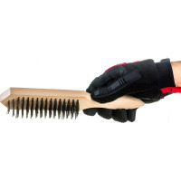 Металлическая щетка DolleX 6-ти-рядная, с деревянной ручкой BRW-06