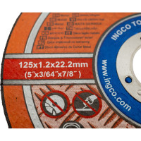 Круг отрезной Metal/Inox (125х1.2х22 мм; Тип 41; A 30; RBF) INGCO MCD121251