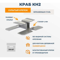 Крепеж из нержавеющей стали ДекТай Краб КН2 8 мм 200 шт. КН2-8 200 КН2 200