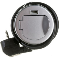 Выдвижной встраиваемый розеточный блок GTV на 1 EURO розетки и 1 USB AE-BPW1S1UCH-53