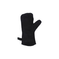 Спилковые двупалые рукавицы сварщика Оберон ТРЭК черный HBW-012