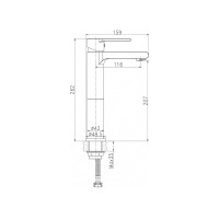 Смеситель для раковины Cersanit BRASKO высокий однорычажный, клик клак 63024