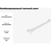 Комбинированный гаечный ключ HORTZ удлиненный 17x17 хром. L:225 859550