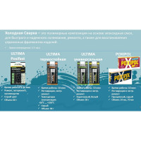 Клей холодная сварка ULTIMA ТЕРМОСТОЙКАЯ +250, 58 гр UА5826