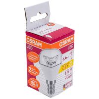 Светодиодная лампа OSRAM LED STAR, P, шар, 5.4Вт, E14, 470 Лм, 3000 К, теплый белый свет 4052899971622