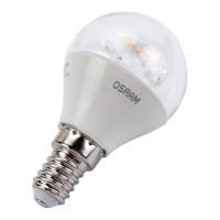 Светодиодная лампа OSRAM LED STAR, P, шар, 5.4Вт, E14, 470 Лм, 3000 К, теплый белый свет 4052899971622