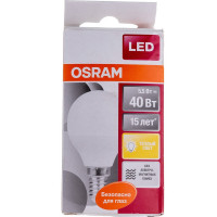 Светодиодная лампа OSRAM LED STAR, P, шар, 5,5 Вт, E14, 470 Лм, 2700 К, теплый белый свет 4052899971615
