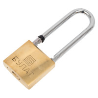 Навесной замок БУЛАТ ВС 1140-01 латунный, d=6,5 мм 13646