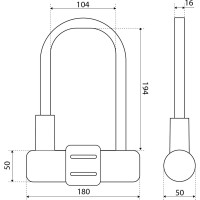 Навесной замок с креплением БУЛАТ ВС 328-01 (всепогодный; 16 мм) 13875