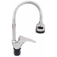 Смеситель для кухни Эверест с гибким изливом, крепление гайка, без гибкой подводки B58-214M