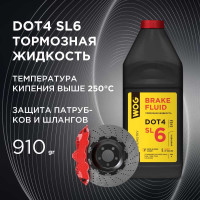 Тормозная жидкость WOG DOT 4, SL6, 1 л WGC0143