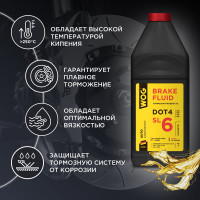 Тормозная жидкость WOG DOT 4, SL6, 1 л WGC0143
