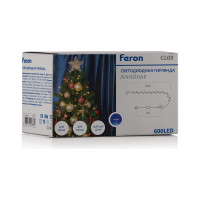 Линейная гирлянда FERON CL08, 600LED, желтый, статичная, 60м+3м, IP44, 36W, 41621