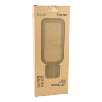 Уличный консольный светодиодный светильник FERON SP3040, 80W, 5000К, 9600Lm, серый, 41549