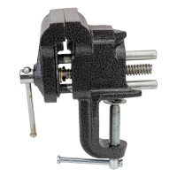 Слесарные тиски CNIC 75 мм неповоротные настольные с наковальней, крепление струбциной LT86203 69803