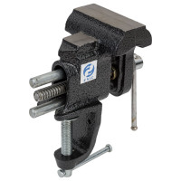 Слесарные тиски CNIC 75 мм неповоротные настольные с наковальней, крепление струбциной LT86203 69803