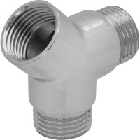 Тройник сантехнический MPF 1/2" хромированный Y-образный внутренняя-наружная-наружная резьба (хром) ИС.072746