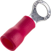 Кольцевой изолированный наконечник STEKKER М4 0,5-1,5 - 0,6 мм, красный 10 шт 39368