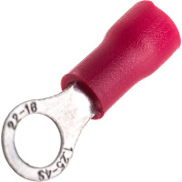 Кольцевой изолированный наконечник STEKKER М4 0,5-1,5 - 0,6 мм, красный 10 шт 39368