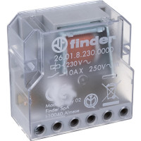 Импульсное реле Finder установка в монтажную коробку, 1НО контакт 10А, 230В AC, 260182300000