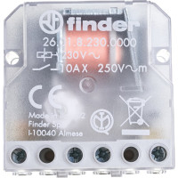 Импульсное реле Finder установка в монтажную коробку, 1НО контакт 10А, 230В AC, 260182300000