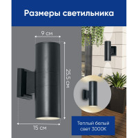 Уличный светодиодный светильник FERON DH0706, серия Бостон, 10W, 3000К, 1600Lm, IP54, черный 11662