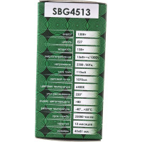 Светодиодная лампа SAFFIT SBG4513, G45 шар, 13W 230V E27 6400К, 1070Lm 55162
