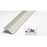 Порог разноуровневый алюминиевый декоративный ЛУКА (45 мм, 1,35 м, дуб арктик) УТ000002724