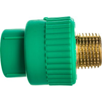 Комбинированная муфта с наружной резьбой Blue Ocean 20x1/2", полипропиленовая, зеленая PPRF/EA(G)-20x1/2"