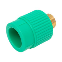 Комбинированная муфта с наружной резьбой Blue Ocean 25x1/2", полипропиленовая, зеленая PPRF/EA(G)-25x1/2"