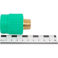 Комбинированная муфта с наружной резьбой Blue Ocean 25x1/2", полипропиленовая, зеленая PPRF/EA(G)-25x1/2"