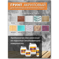 Акриловая грунтовка для наружных и внутренних работ White House 3 кг 15561