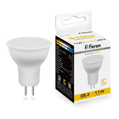 Светодиодная лампа FERON LB-760, MR16 рефлекторная, 11W 230V G5.3 2700К, 910Lm 38137