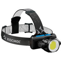 Светодиодный налобный фонарь КОСМОС 3Вт XPE, 5Вт COB, 1200Mah LI-On, зарядка Micro USB KOCH5WLi-On