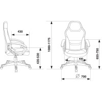 Игровое компьютерное кресло ZOMBIE 10 черный искусственная кожа/ткань ZOMBIE 10 BLACK