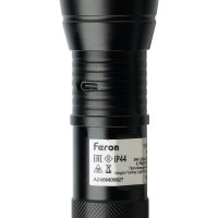 Ручной фонарь FERON с аккумулятором TH2400 USB ZOOM 137x40x40мм, алюминий 41682