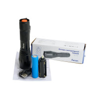 Ручной фонарь FERON с аккумулятором TH2400 USB ZOOM 137x40x40мм, алюминий 41682